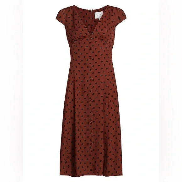 Reformation | Dresses | Reformation Brown Polka Dot Midi Dress | Poshmark